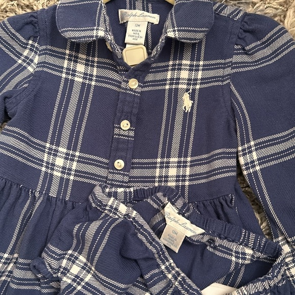 Ralph Lauren Kids Navy Plaid Dress/Bloomer set - Picture 4 of 5